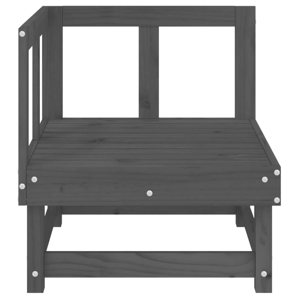 vidaXL Garten-Ecksofas 2 Stk. Grau Massivholz Kiefer