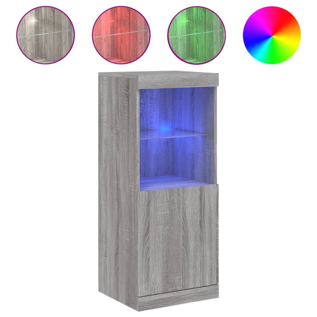 vidaXL Sideboard mit LED-Leuchten Grau Sonoma 41x37x100 cm