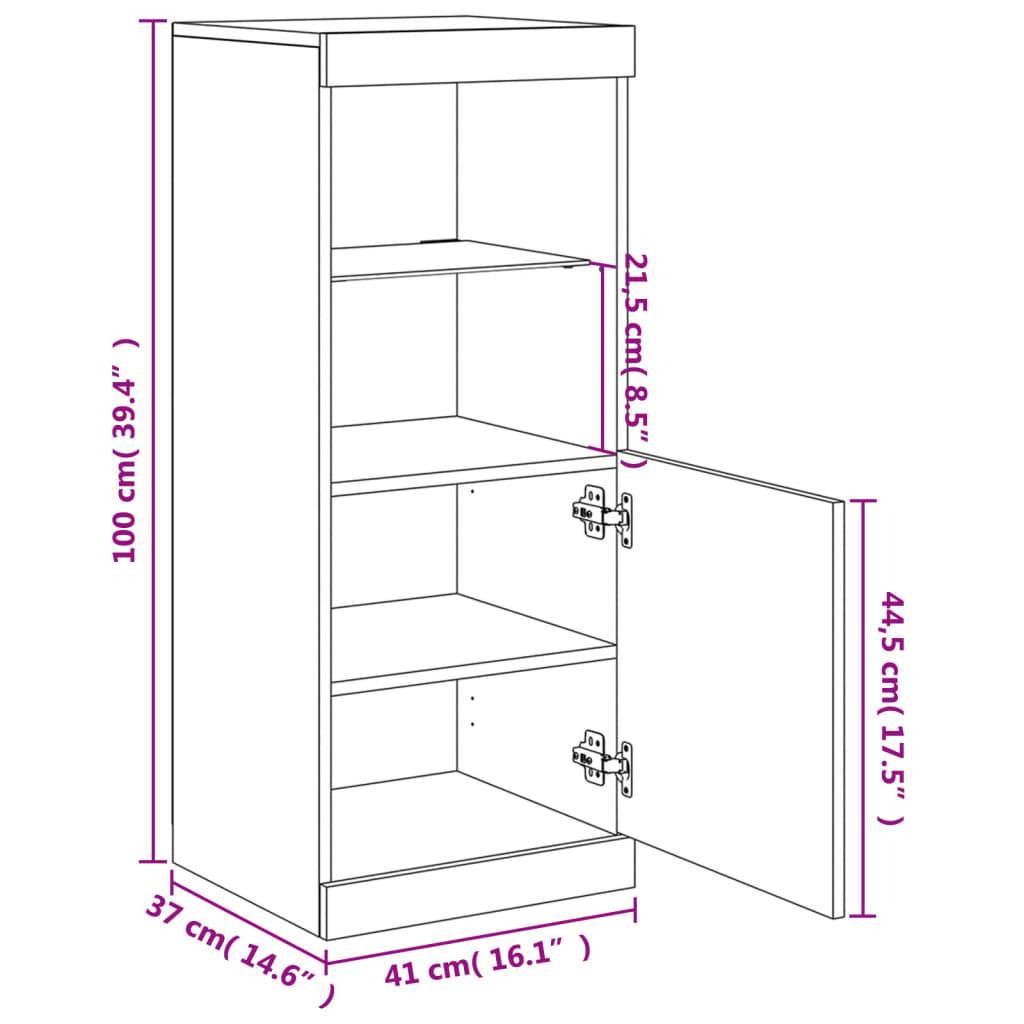 vidaXL Sideboard mit LED-Leuchten Grau Sonoma 41x37x100 cm