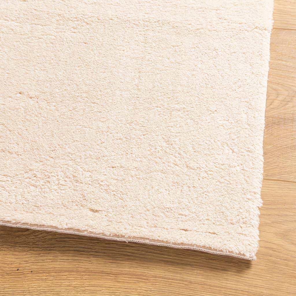 vidaXL Teppich HUARTE Kurzflor Weich und Waschbar Beige 160x160 cm