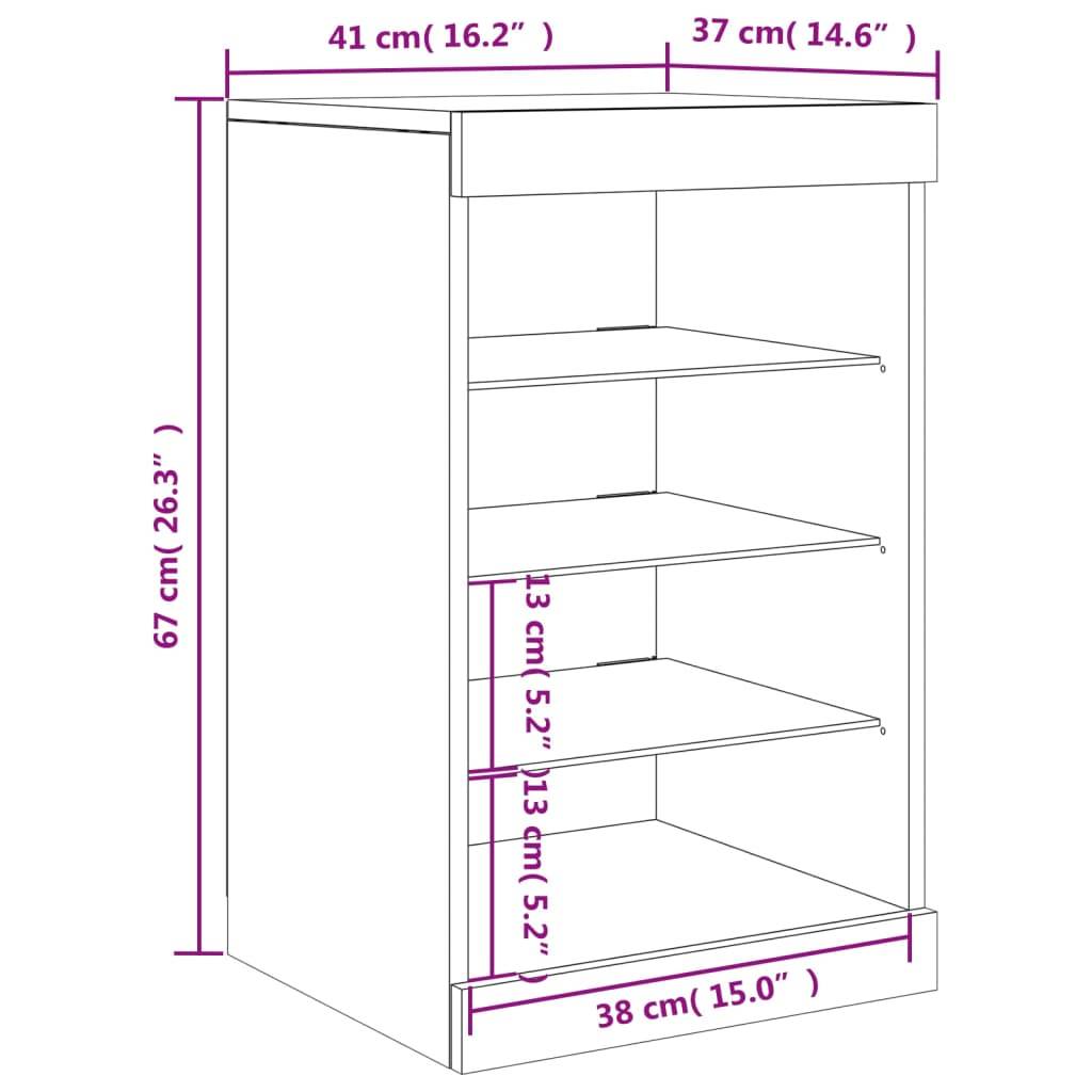 vidaXL Sideboard mit LED-Leuchten Betongrau 41x37x67 cm