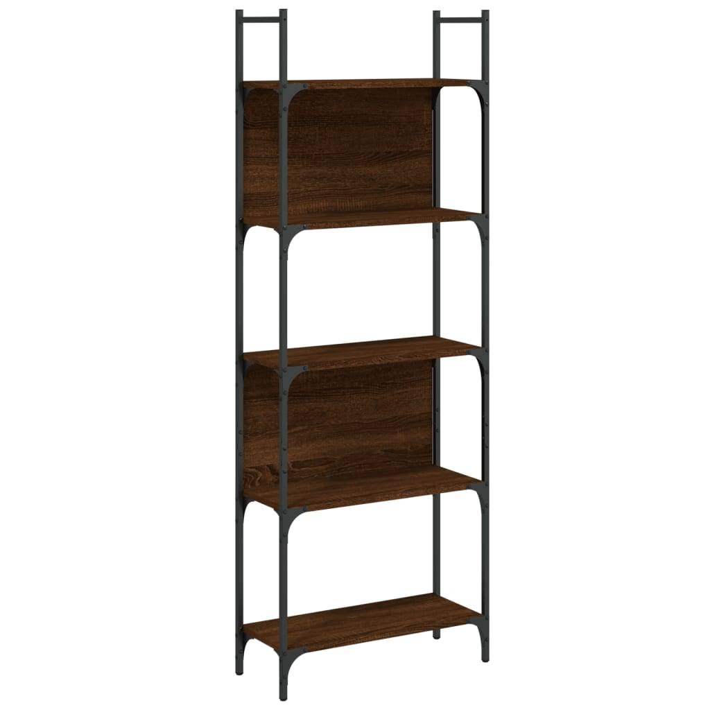 vidaXL Bücherregal 5 Böden Braun Eichen-Optik 60,5x24x166,5 cm