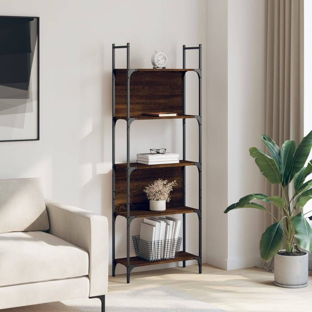 vidaXL Bücherregal 5 Böden Braun Eichen-Optik 60,5x24x166,5 cm