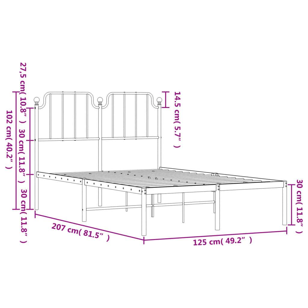 vidaXL Bettgestell mit Kopfteil Metall Weiß 120x200 cm