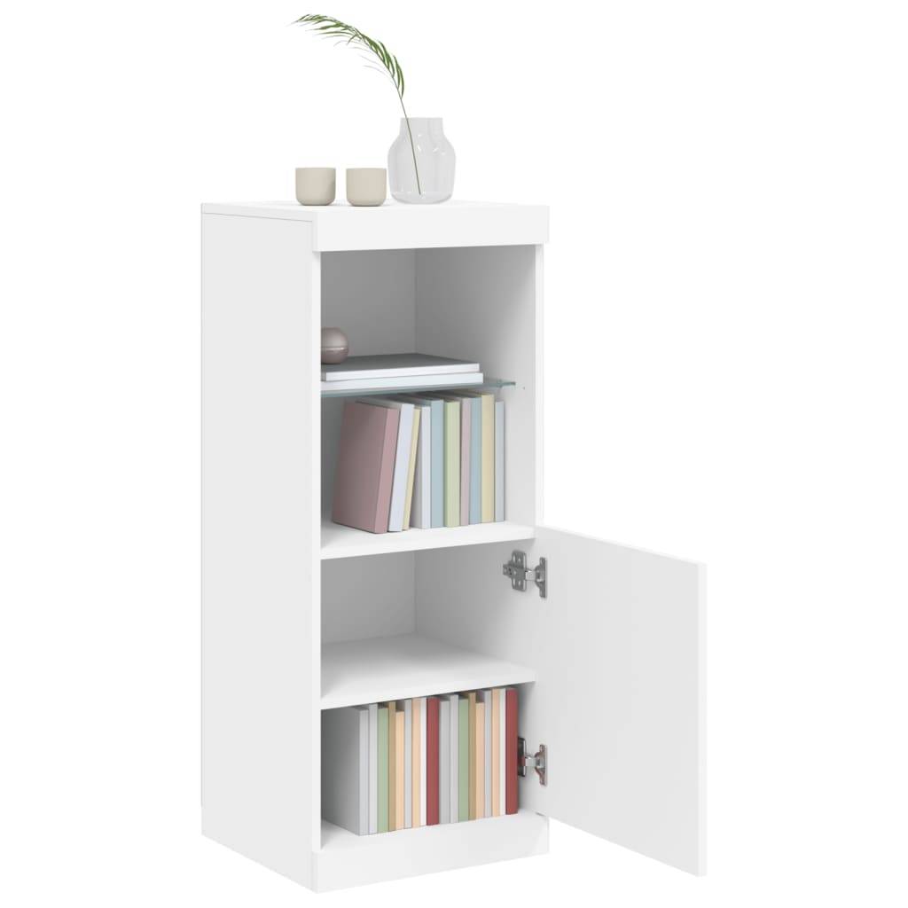 vidaXL Sideboard mit LED-Beleuchtung Weiß 41x37x100 cm