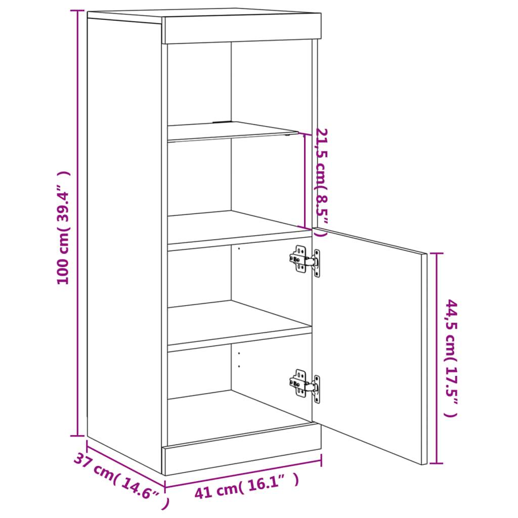 vidaXL Sideboard mit LED-Beleuchtung Weiß 41x37x100 cm
