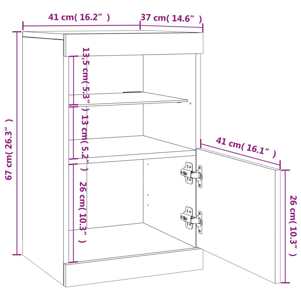 vidaXL Sideboard mit LED-Leuchten Räuchereiche 41x37x67 cm