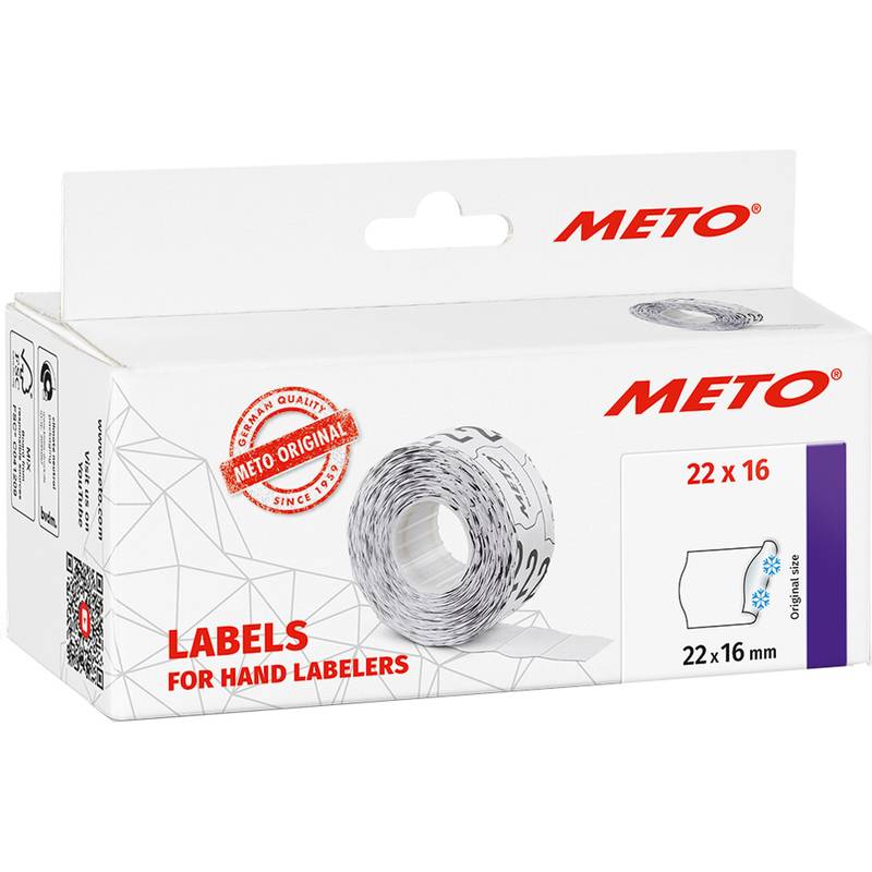 METO Etiketten für Preisauszeichner, 26 x 16 mm, weiß