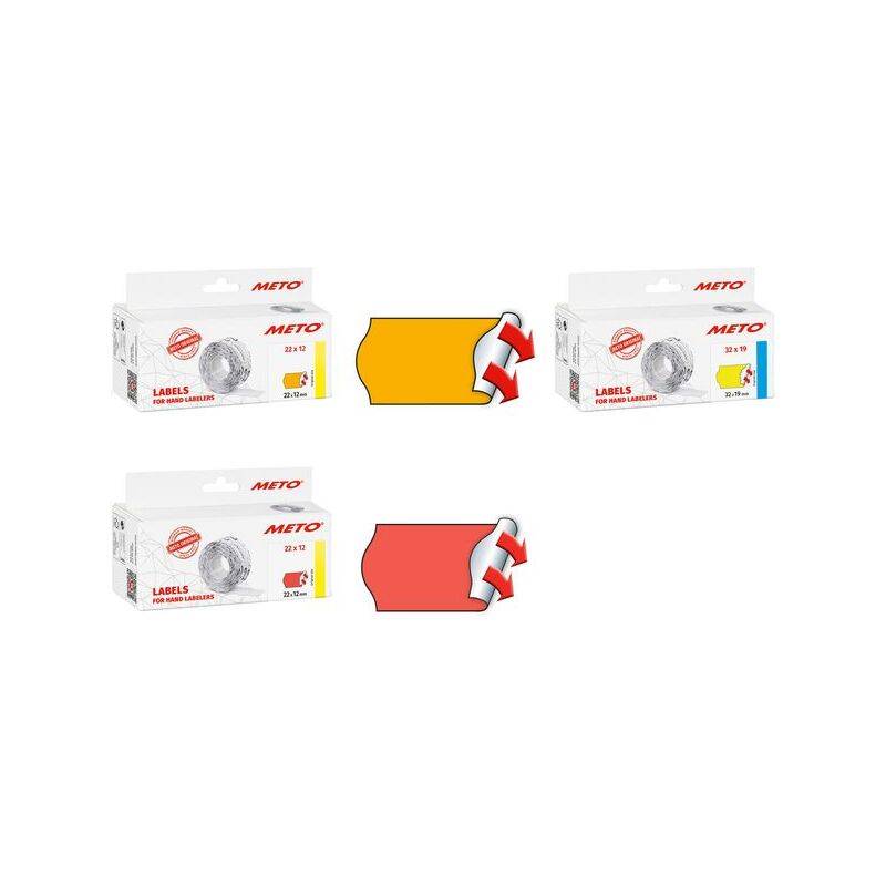 METO Etiketten für Preisauszeichner, 22 x 12 mm, rot
