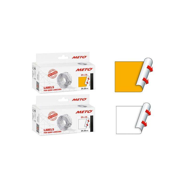 METO Etiketten für Preisauszeichner, 29 x 28 mm, orange