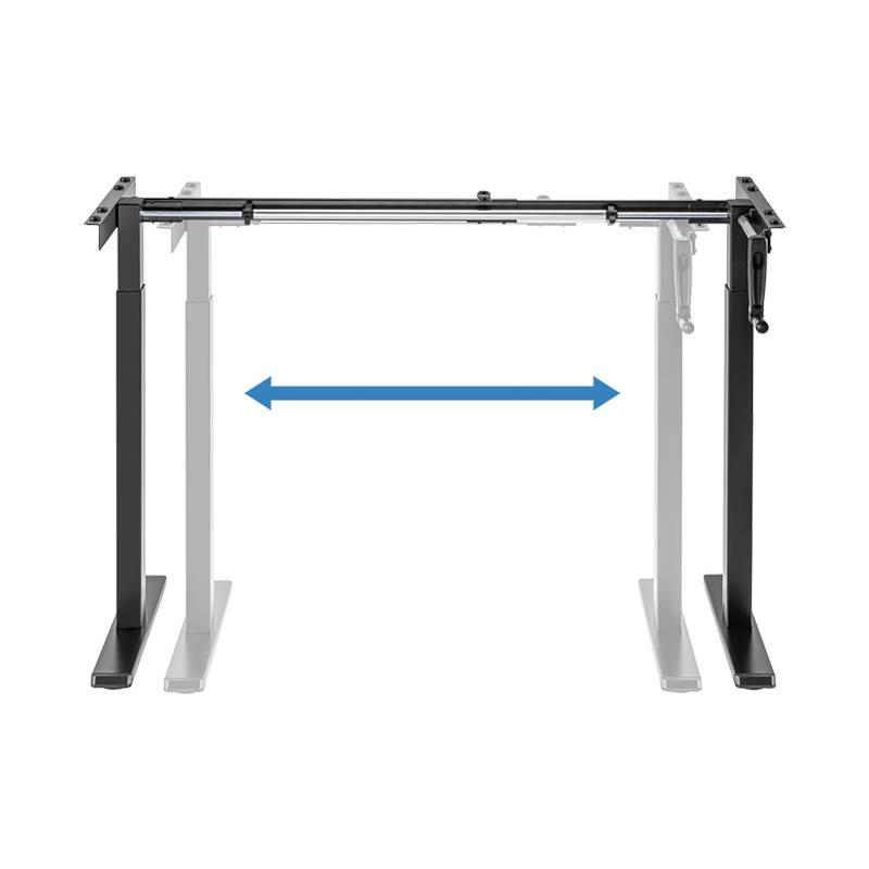 Sit-stand desk frame, manual, compact, foldable handle, black Home & Living Büro-Ausstattung