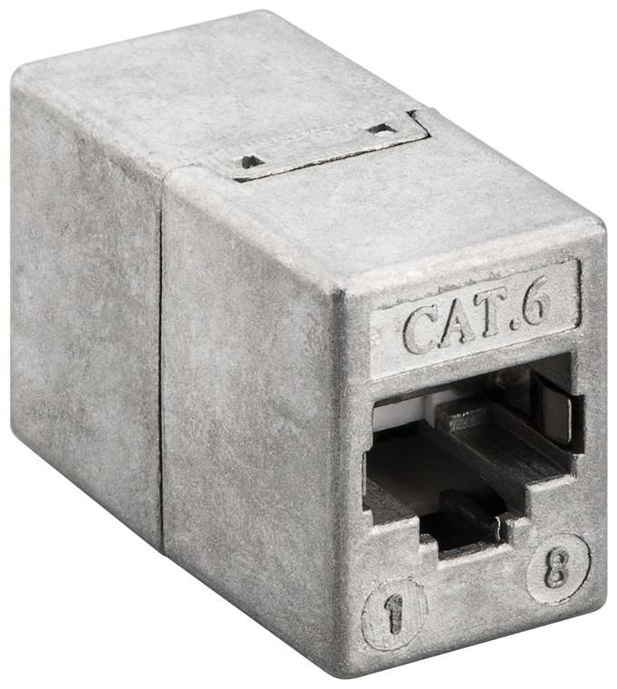 Goobay RJ45 Modularkupplung/Verbinder, CAT 6 - 2x RJ45-Buchse (8P8C)