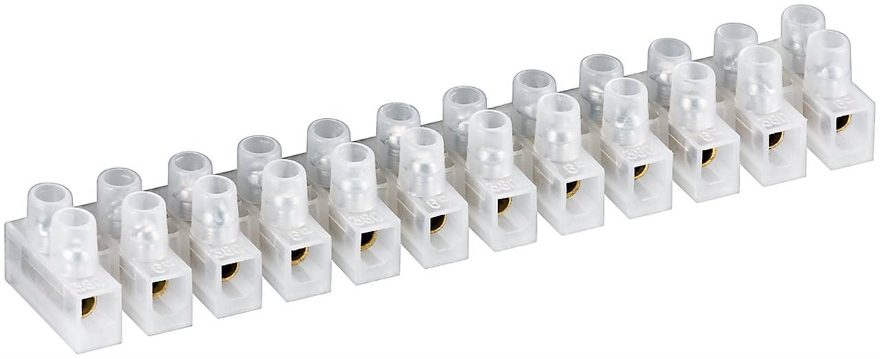 goobay Lüsterklemme transparent 12er Reihe weiß 6 mm (Bulk)