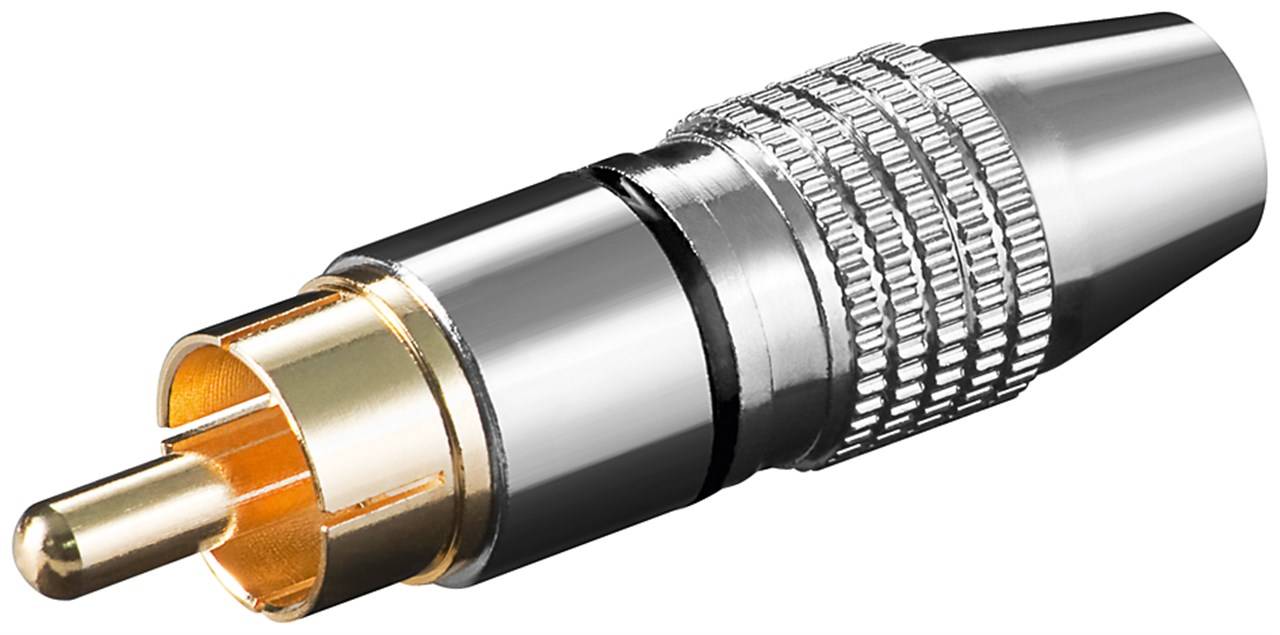 Cinchstecker, High-Quality Metallausführung, Lötmontage - Farbe: schwarz