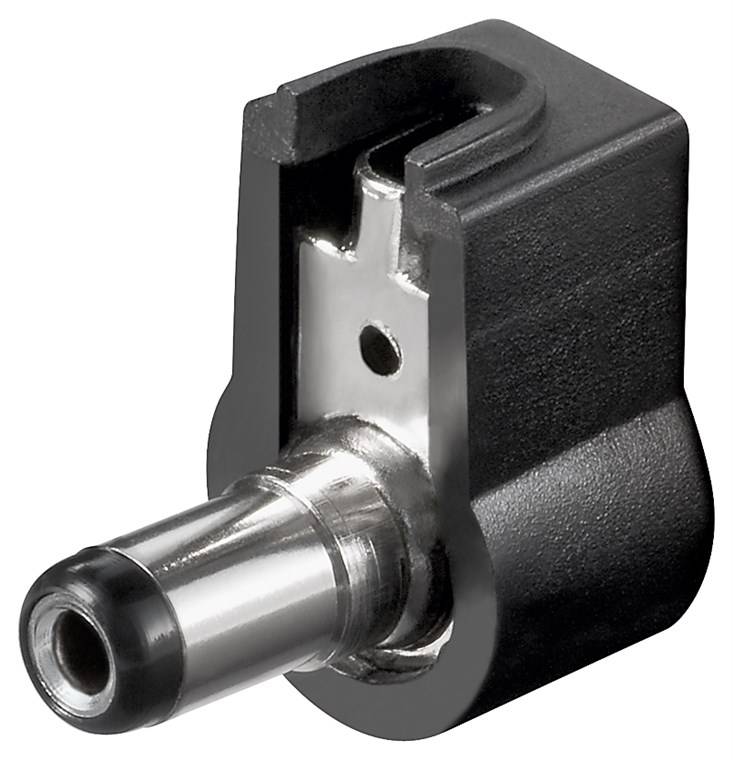 Goobay DC-Stecker, abgewinkelt - Bohrung 2,1 mm x 5,5 mm