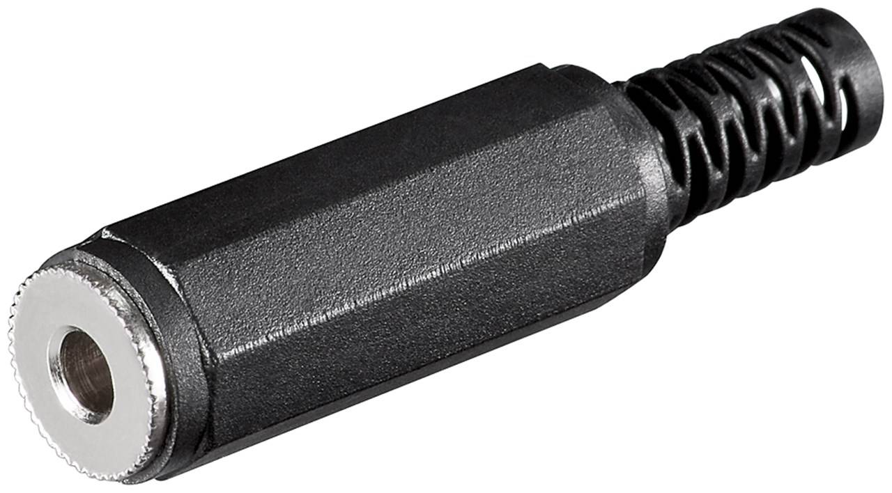 Klinkenbuchse, 3,5mm, Stereo / 3 polig, Kunststoffausführung mit Knickschutz, Lötmontage