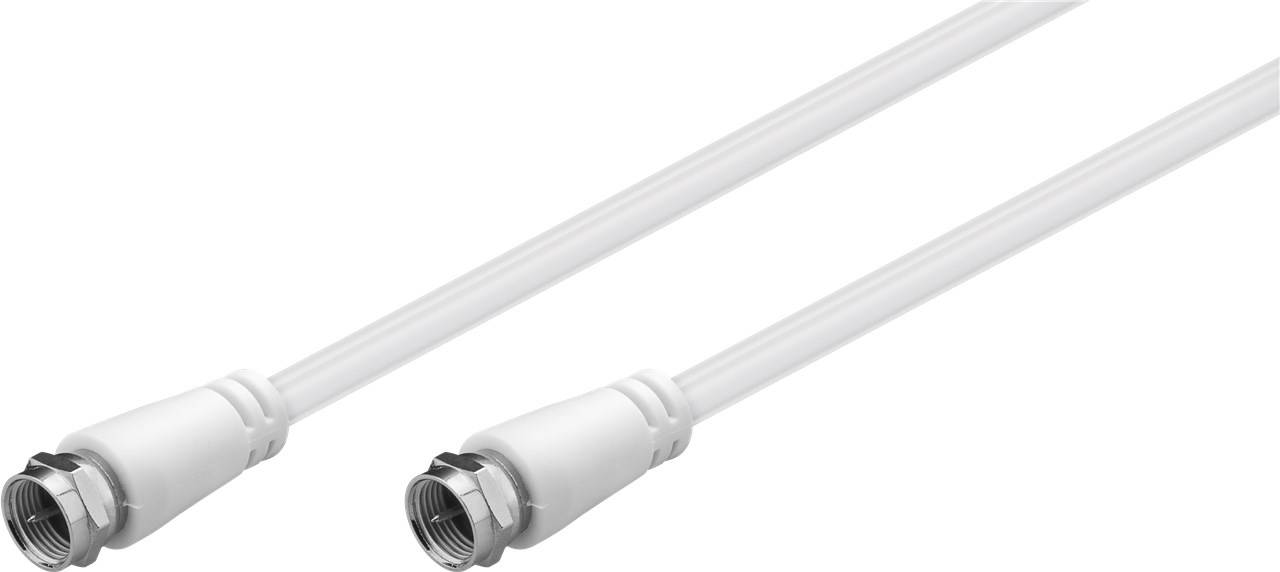 Goobay SAT Antennenkabel class A+>95 dB 3x geschirmt 10 m Weiß - F-Stecker> -