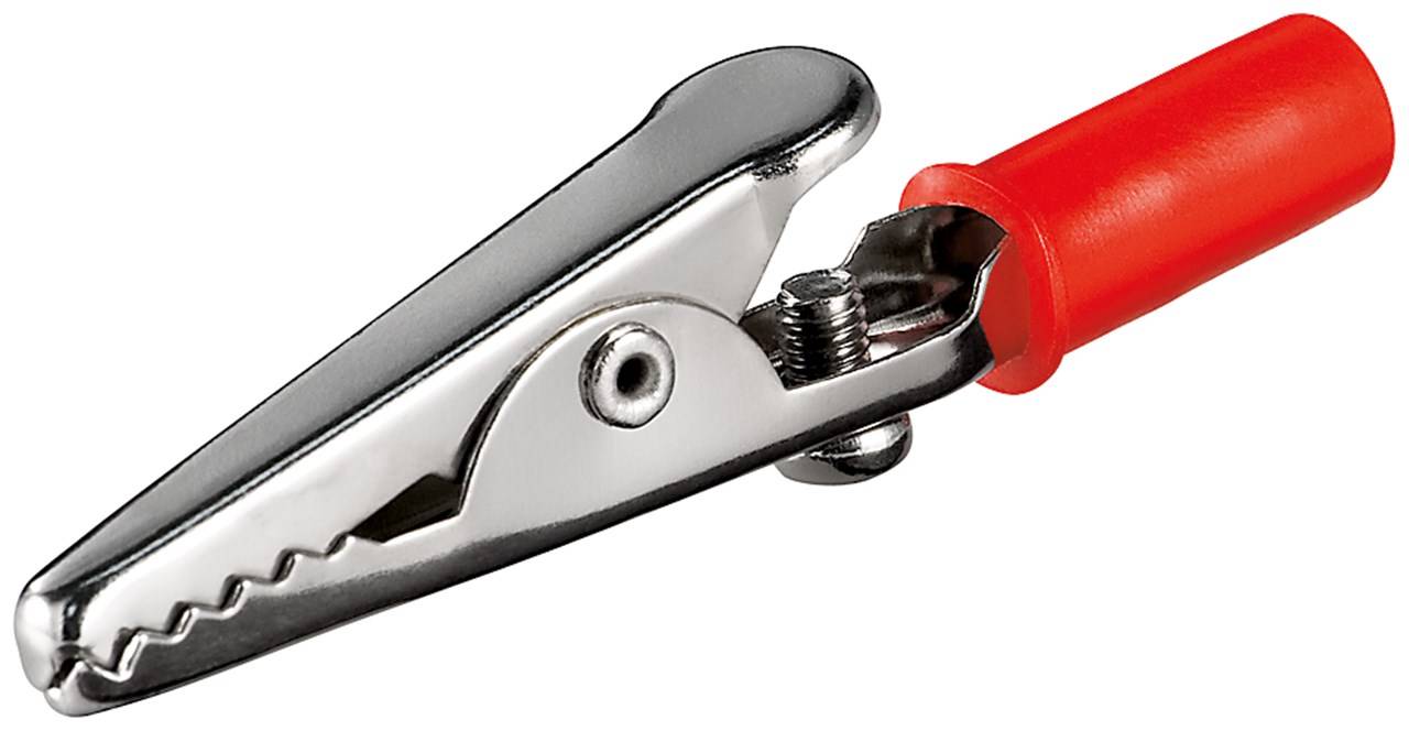 goobay Krokodilklemme mit Schraube rot 55 mm (Bulk)