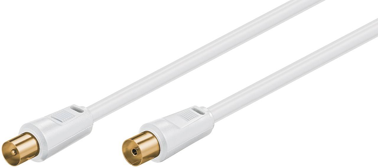 Goobay Antennenkabel (80 dB), 2x geschirmt vergoldet, Koax-Stecker > Koax-Buchse (vollständig geschirmt) 1.5 m
