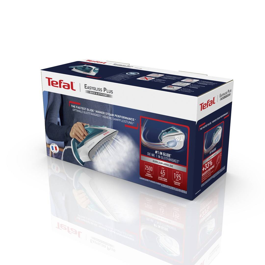 TEFAL EasyGliss Plus FV5718 - Trocken- & Dampfbügeleisen - Duriliumsohle - 2 m -