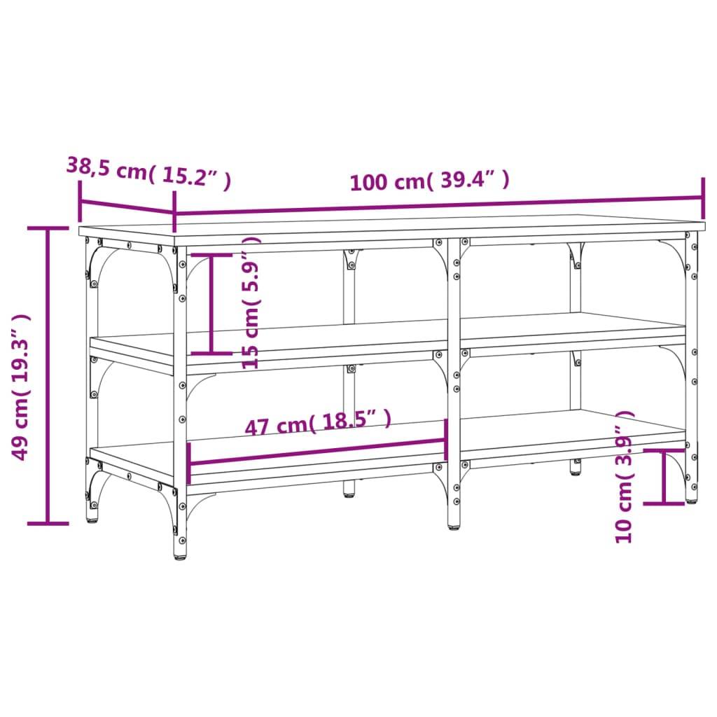 vidaXL Schuhbank Braun Eichen-Optik 100x38,5x49 cm Holzwerkstoff