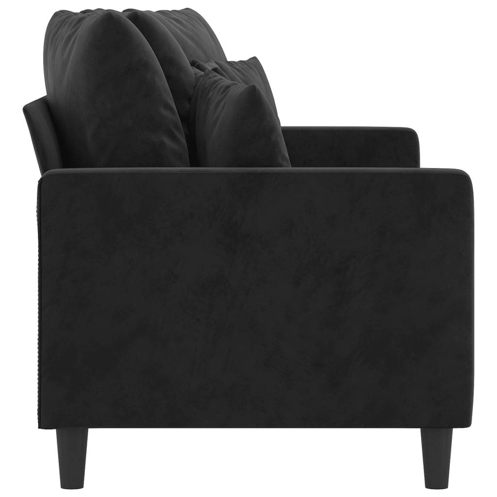 vidaXL 2-Sitzer-Sofa Schwarz 140 cm Samt