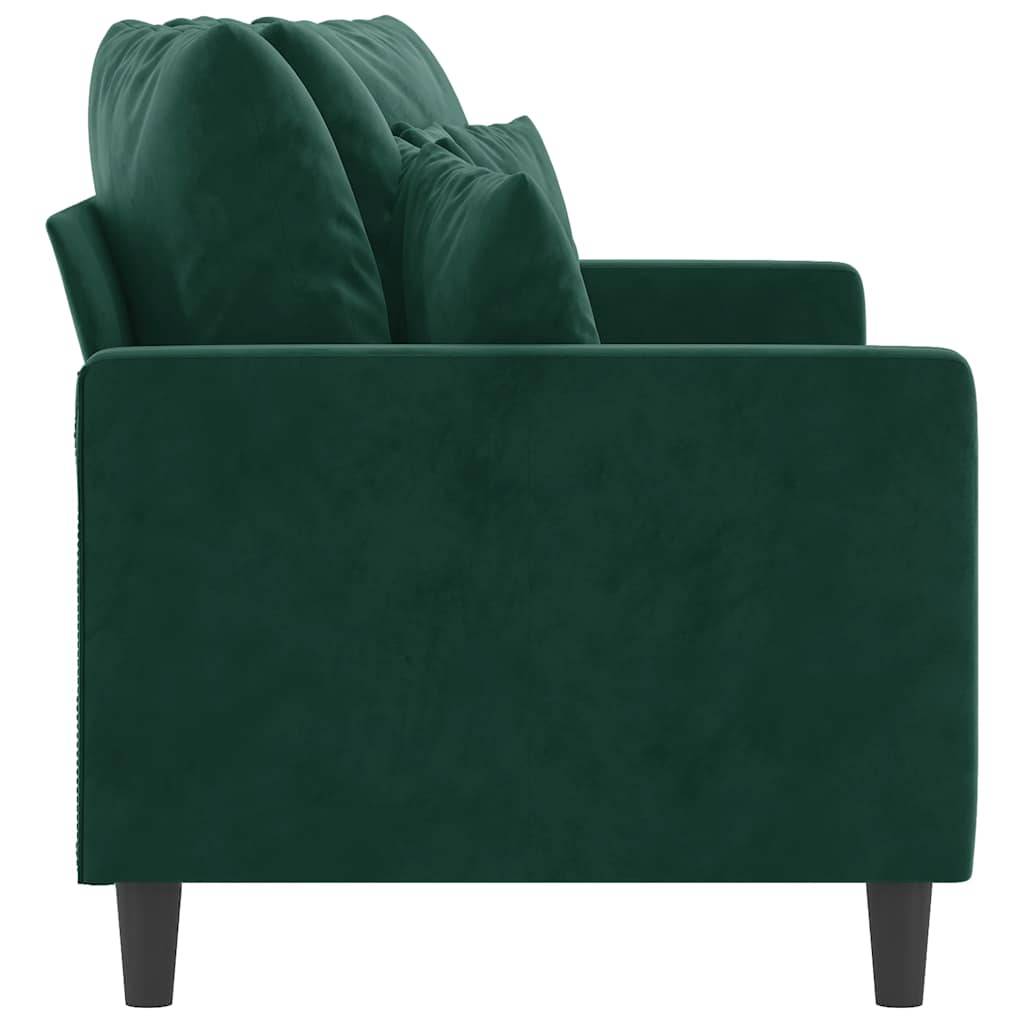 vidaXL 2-Sitzer-Sofa Dunkelgrün 140 cm Samt