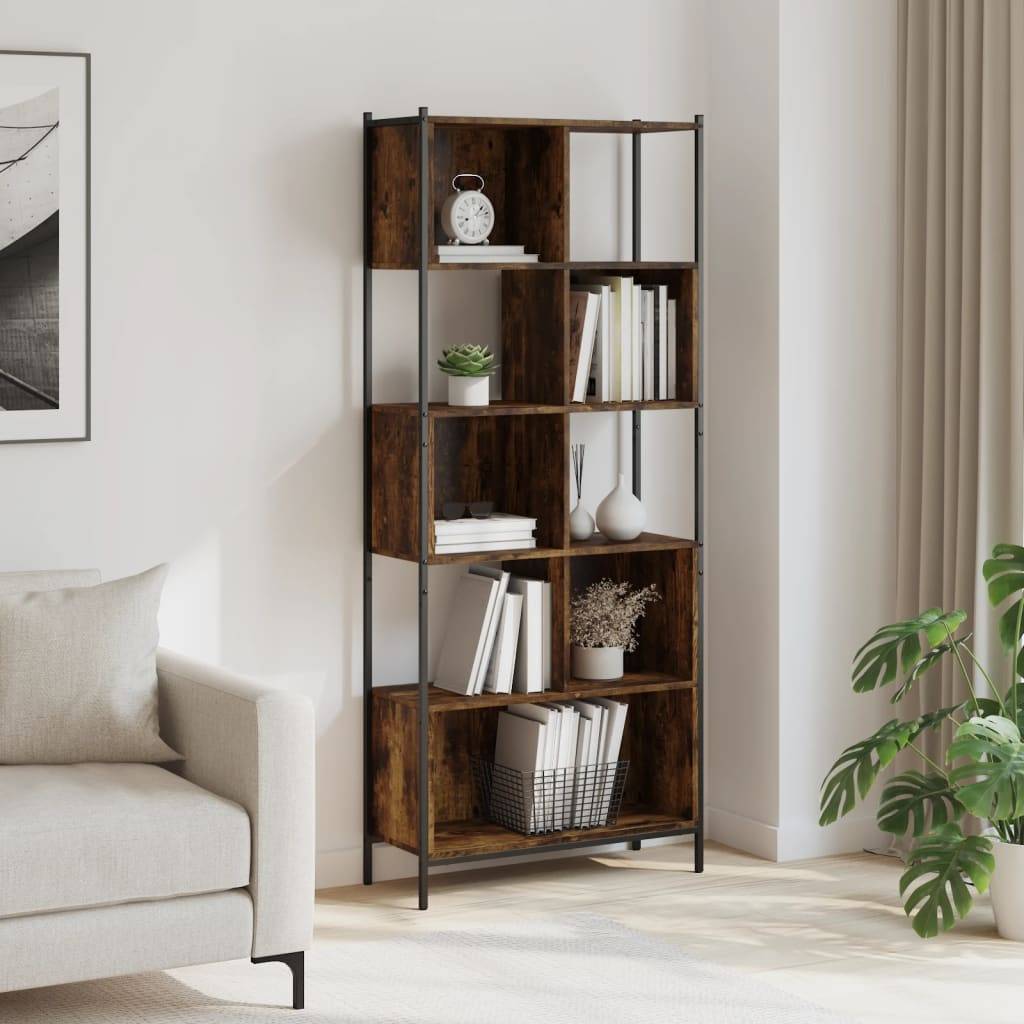 vidaXL Bücherregal Räuchereiche 72x28x172 cm Holzwerkstoff