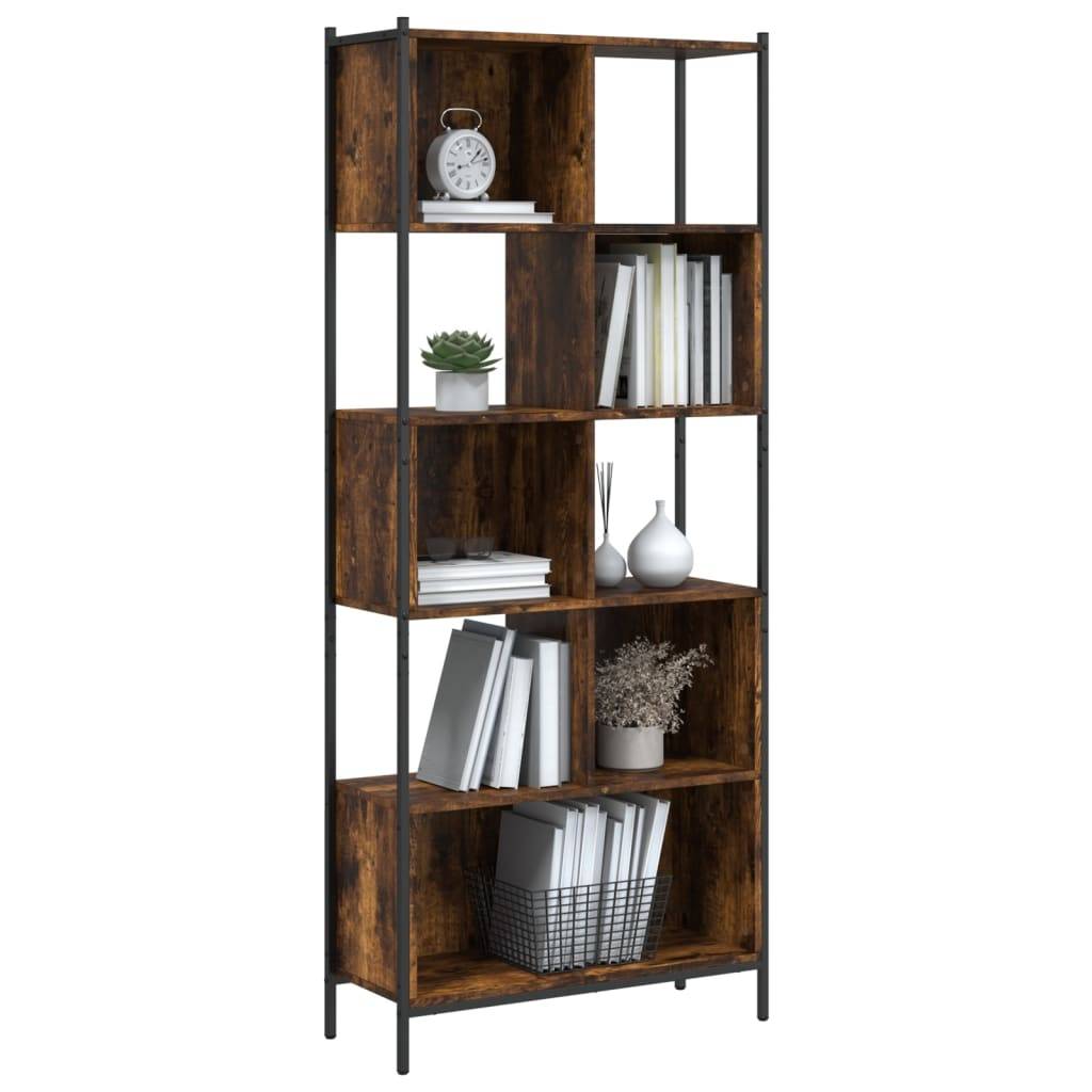 vidaXL Bücherregal Räuchereiche 72x28x172 cm Holzwerkstoff