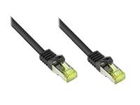 Good Connections® RJ45 Patchkabel mit Cat. 7 Rohkabel und Rastnasenschutz (RNS®), S/FTP, PiMF, 500MHz, schwarz, 30m
