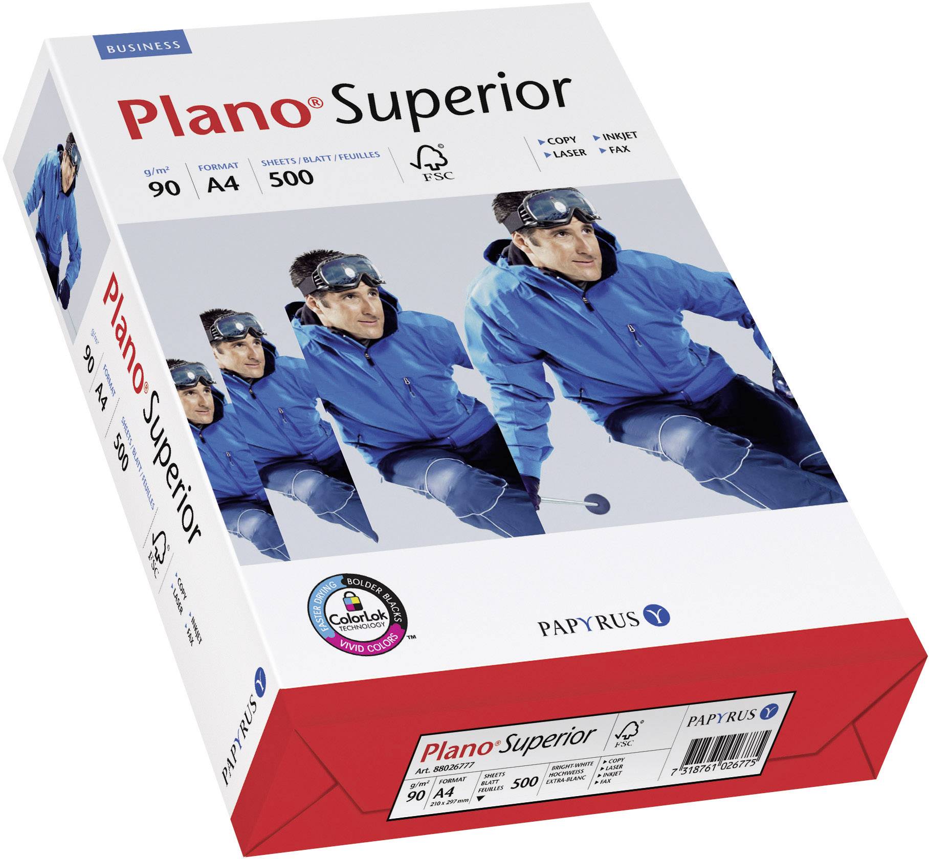 Papyrus Plano® Superior 88026780  Universal Druckerpapier DIN A4 90 g/m² 500 Blatt Weiß