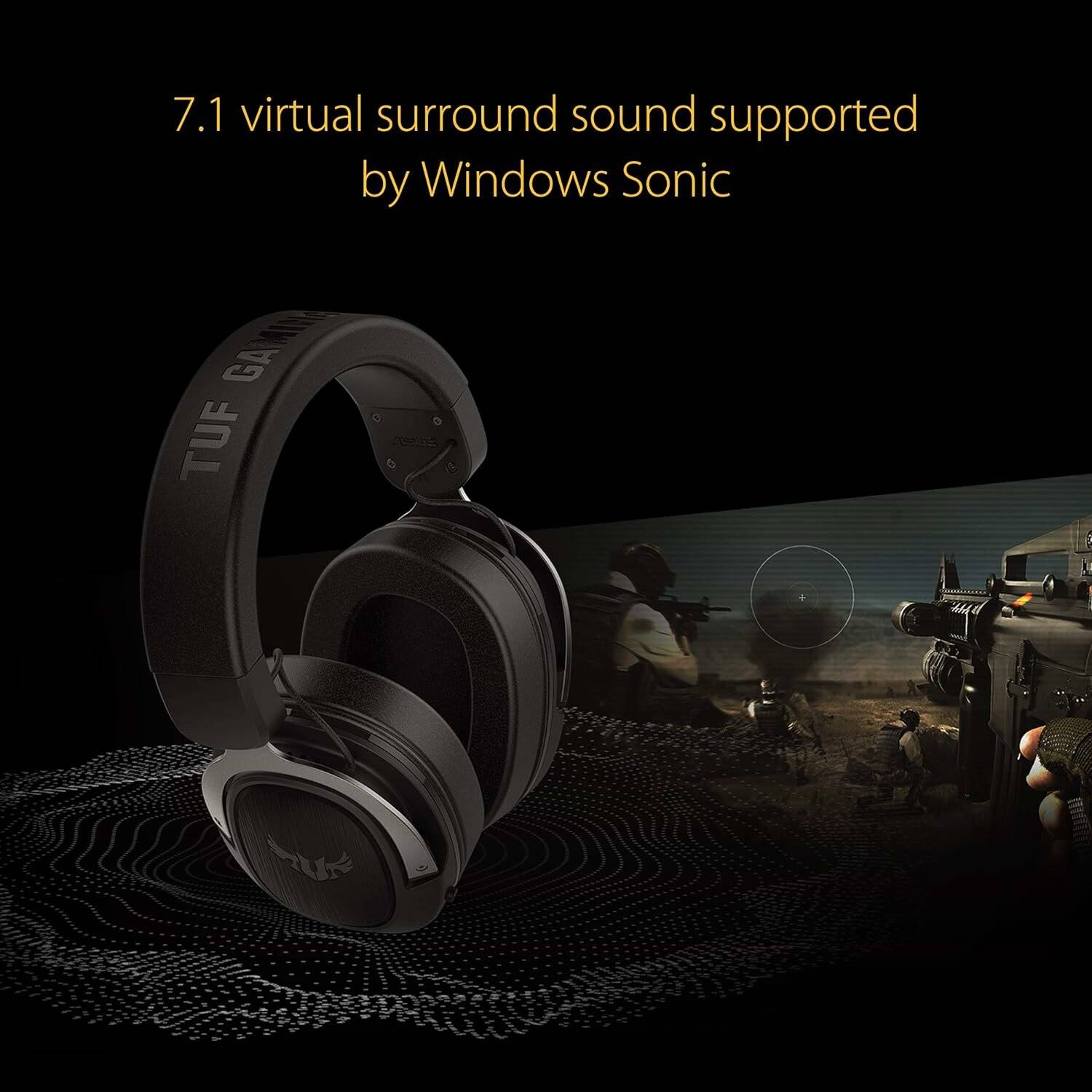 ASUS TUF Gaming H3 Headset (kabelgebunden, virtueller 7.1-Surround-Sound) schwarz / gun metal
