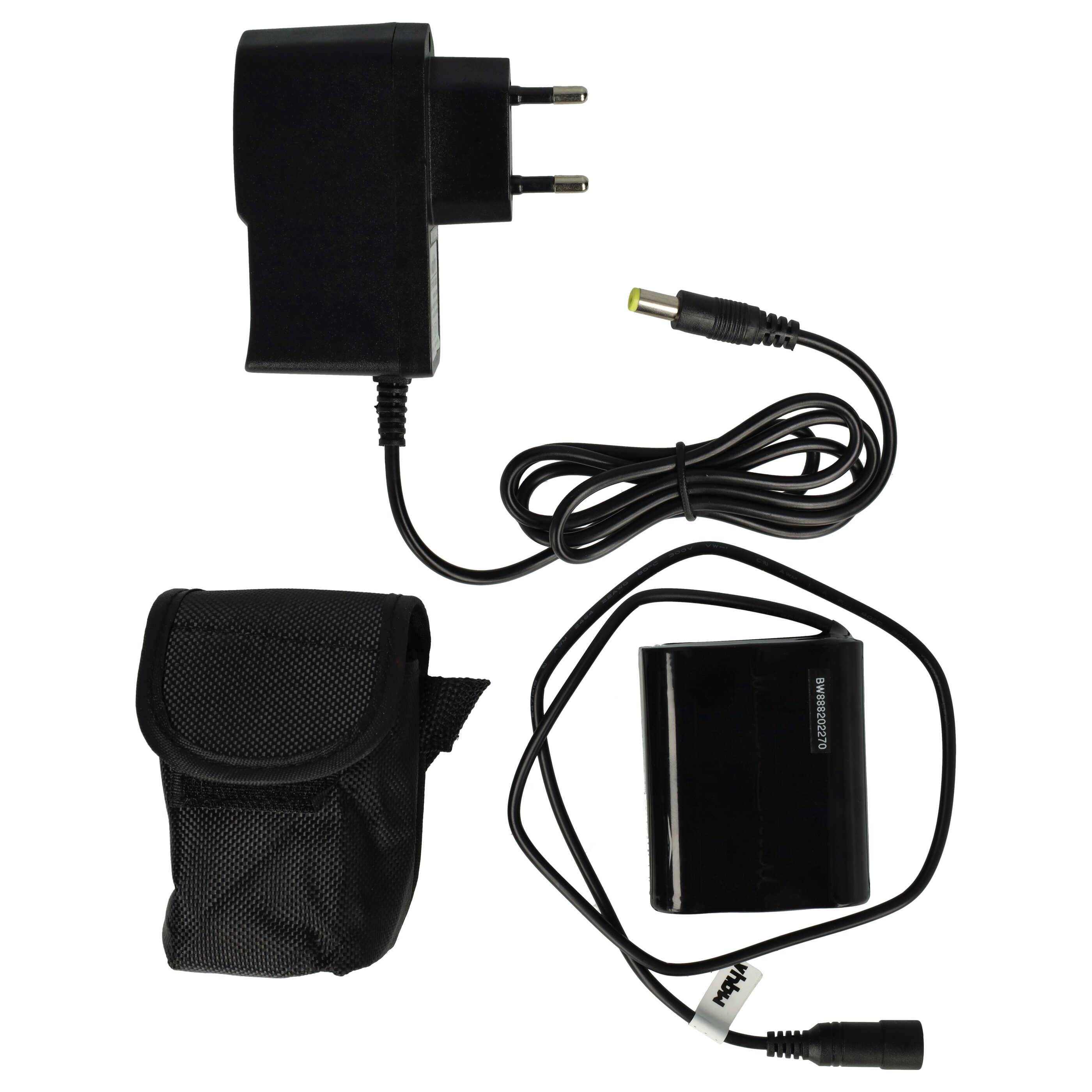 vhbw Akkupack für Fahrradlampen (9000 mAh, 8,4 V, Li-Ion), Inkl. Ladegerät