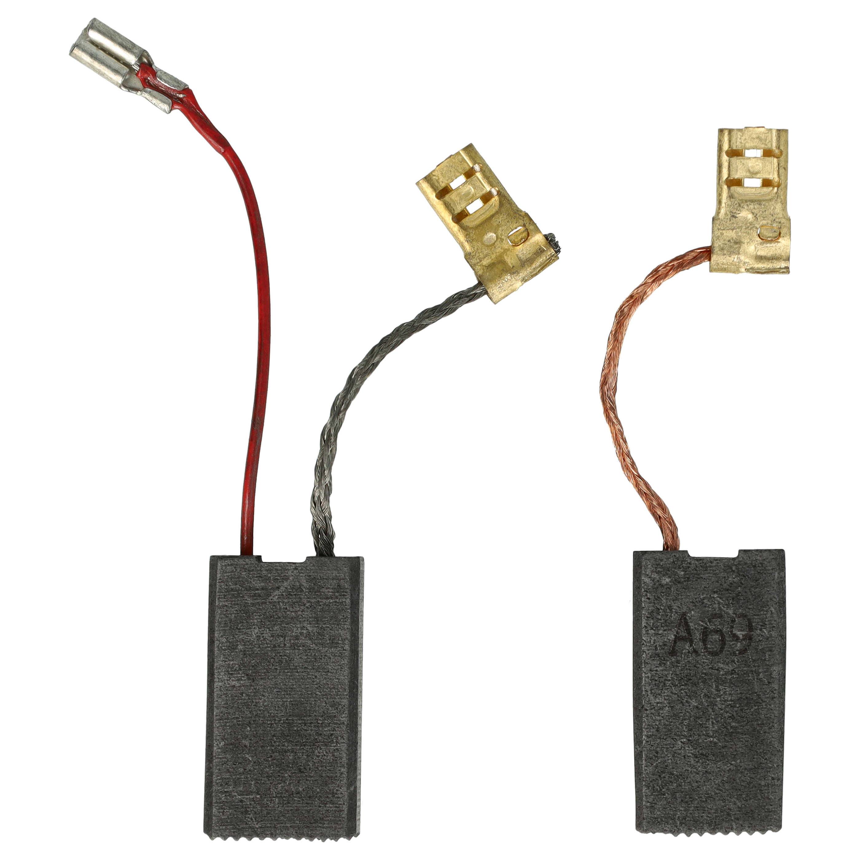 vhbw 2x Kohlebürste 23 x 12,3 x 6,2 mm kompatibel mit Würth BMH 40-XE, 40-SE, 40-E Elektrowerkzeug, Bohrhammer