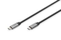Digitus USB-Kabel USB 3.2 Gen1 (USB 3.0 / USB 3.1 Gen1) USB-C®, USB-C® Stecker 1.00 m Schwarz Flexibel, Geschirmt, mit USB DB-300220-010-S