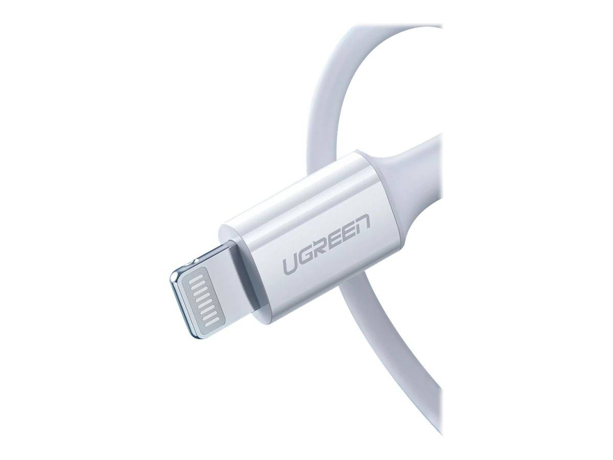 UGREEN USB-Ladekabel USB-C® Stecker, Apple Lightning Stecker 1.00 m Weiß 10493