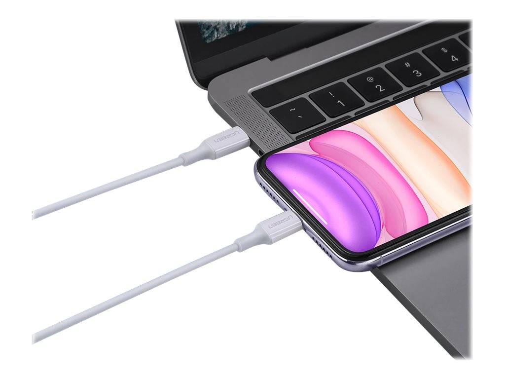 UGREEN USB-Ladekabel USB-C® Stecker, Apple Lightning Stecker 1.00 m Weiß 10493
