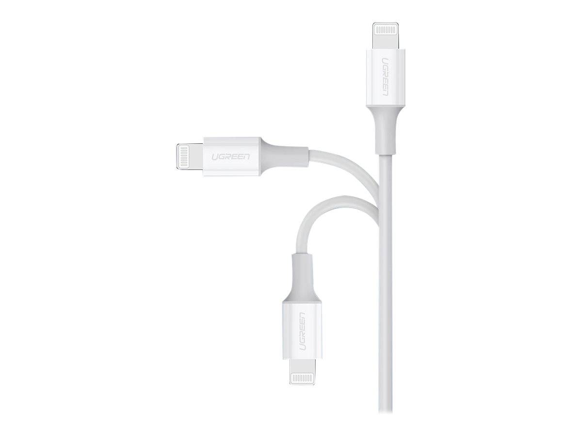 UGREEN USB-Ladekabel USB-C® Stecker, Apple Lightning Stecker 1.00 m Weiß 10493