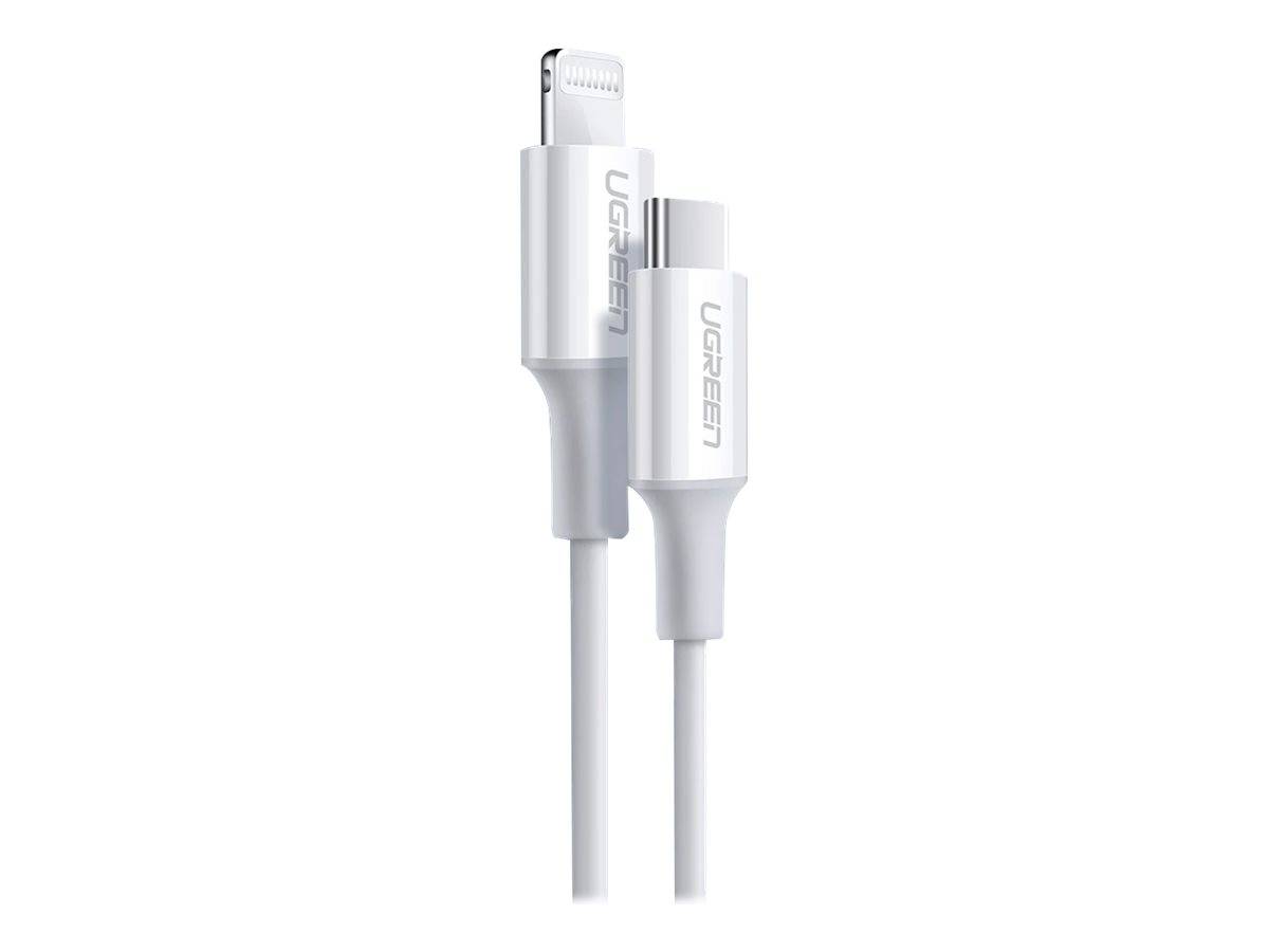 UGREEN USB-Ladekabel USB-C® Stecker, Apple Lightning Stecker 1.00 m Weiß 10493