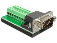 Delock 65424 VGA Adapter [1x VGA-Stecker - 1x Schraubklemmen] Schwarz 0.00 m