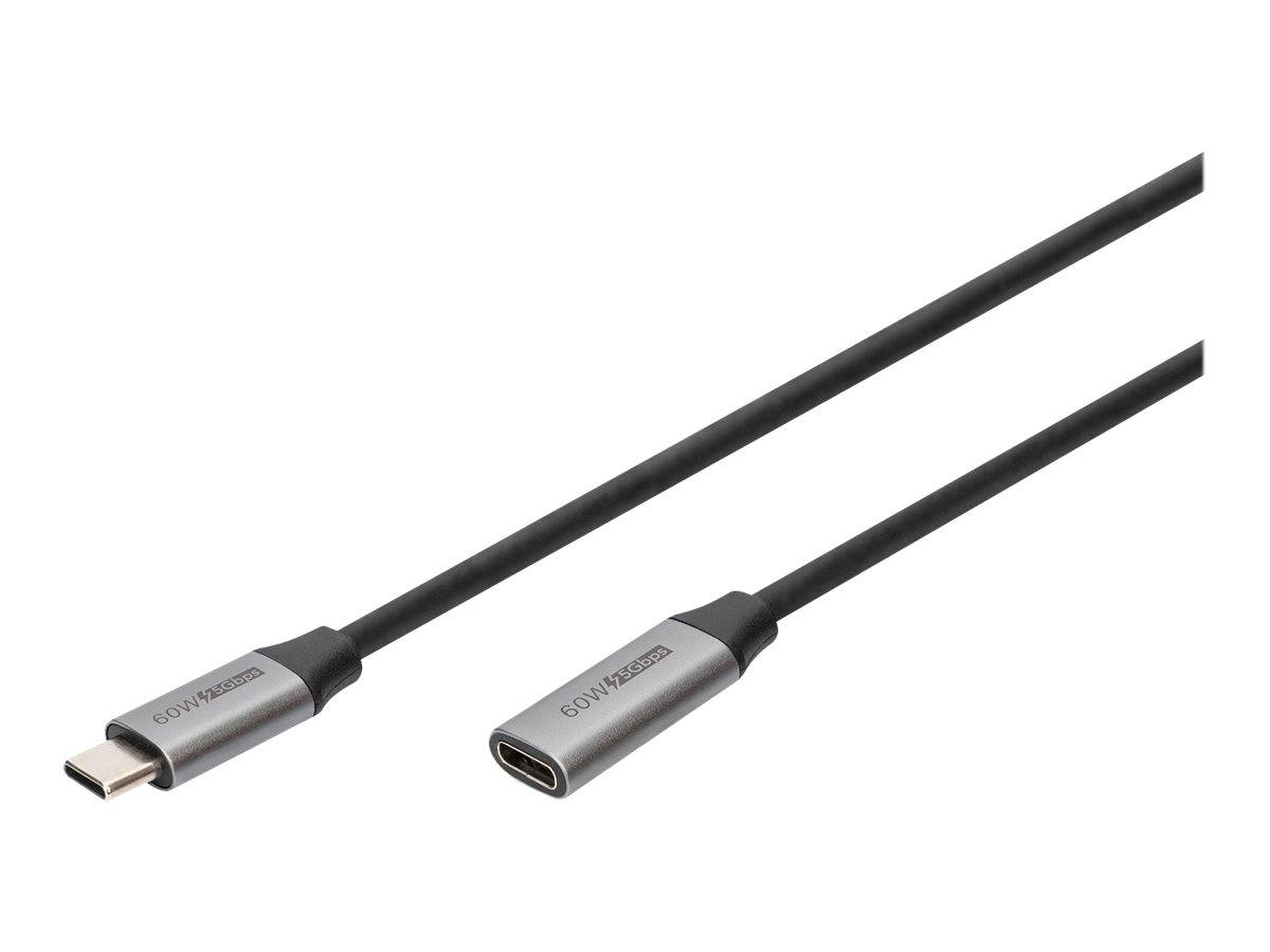 Digitus USB-Kabel USB 3.2 Gen1 (USB 3.0 / USB 3.1 Gen1) USB-C®, USB-C® Buchse, USB-C® Stecker 1.00 m Schwarz Flexibel, Geschirmt, mit USB DB-300230