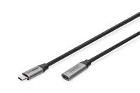 Digitus USB-Kabel USB 3.2 Gen1 (USB 3.0 / USB 3.1 Gen1) USB-C®, USB-C® Buchse, USB-C® Stecker 1.00 m Schwarz Flexibel, Geschirmt, mit USB DB-300230