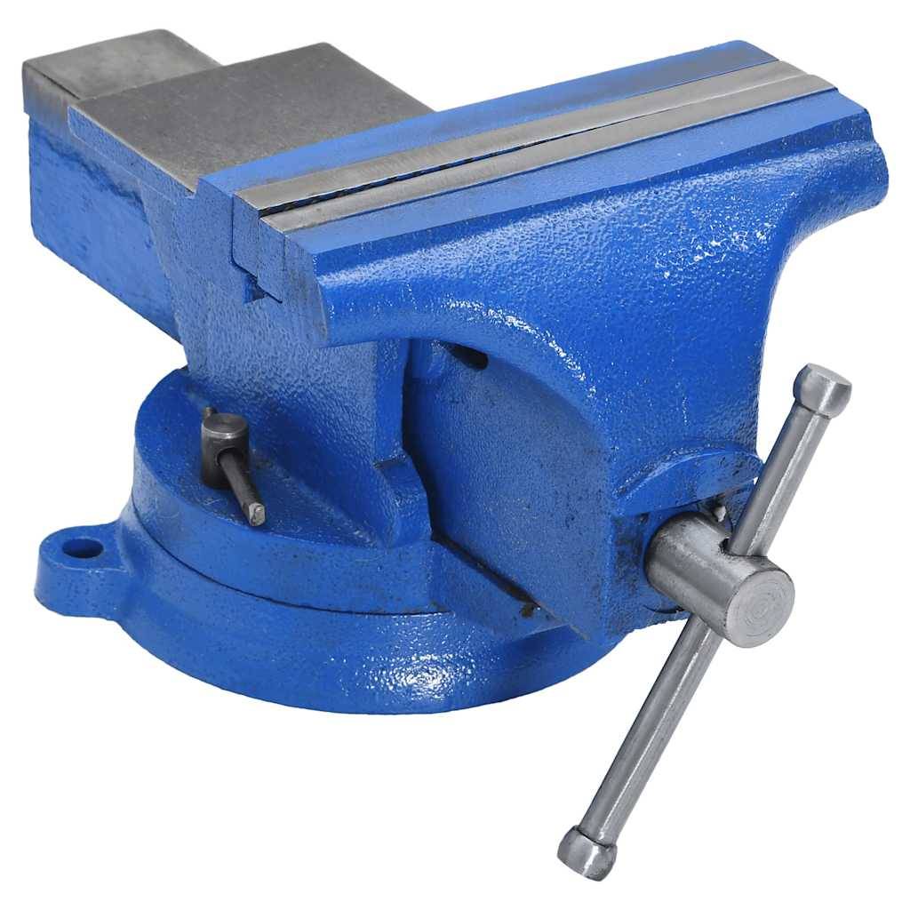 vidaXL Schraubstock Blau 150 mm Gusseisen