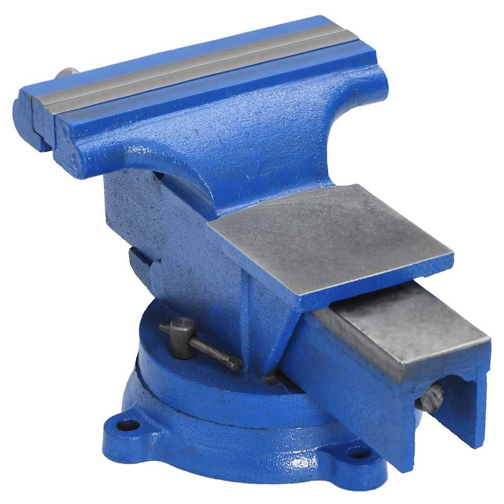vidaXL Schraubstock Blau 150 mm Gusseisen