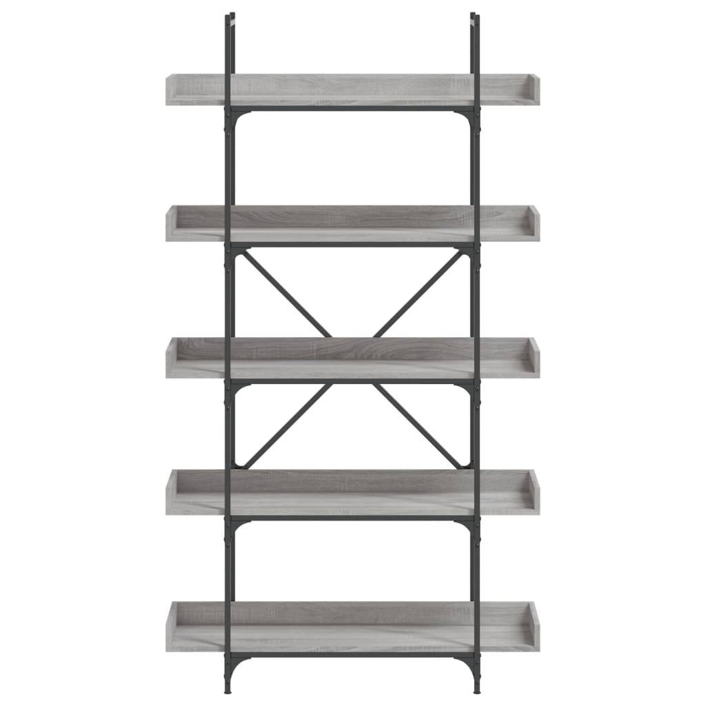vidaXL Bücherregal 5 Böden Grau Sonoma 100x33x180,5 cm Holzwerkstoff