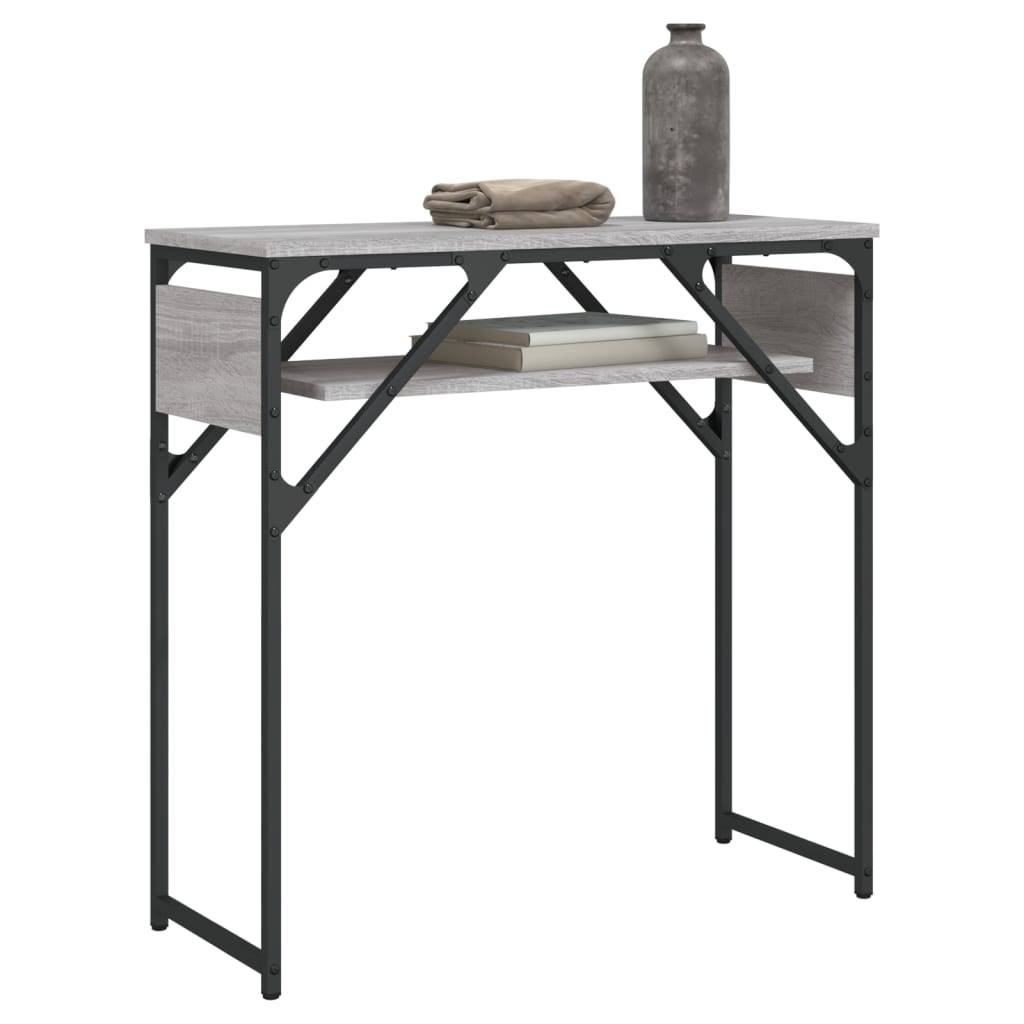 vidaXL Konsolentisch mit Ablage Grau Sonoma 75x30x75cm Holzwerkstoff