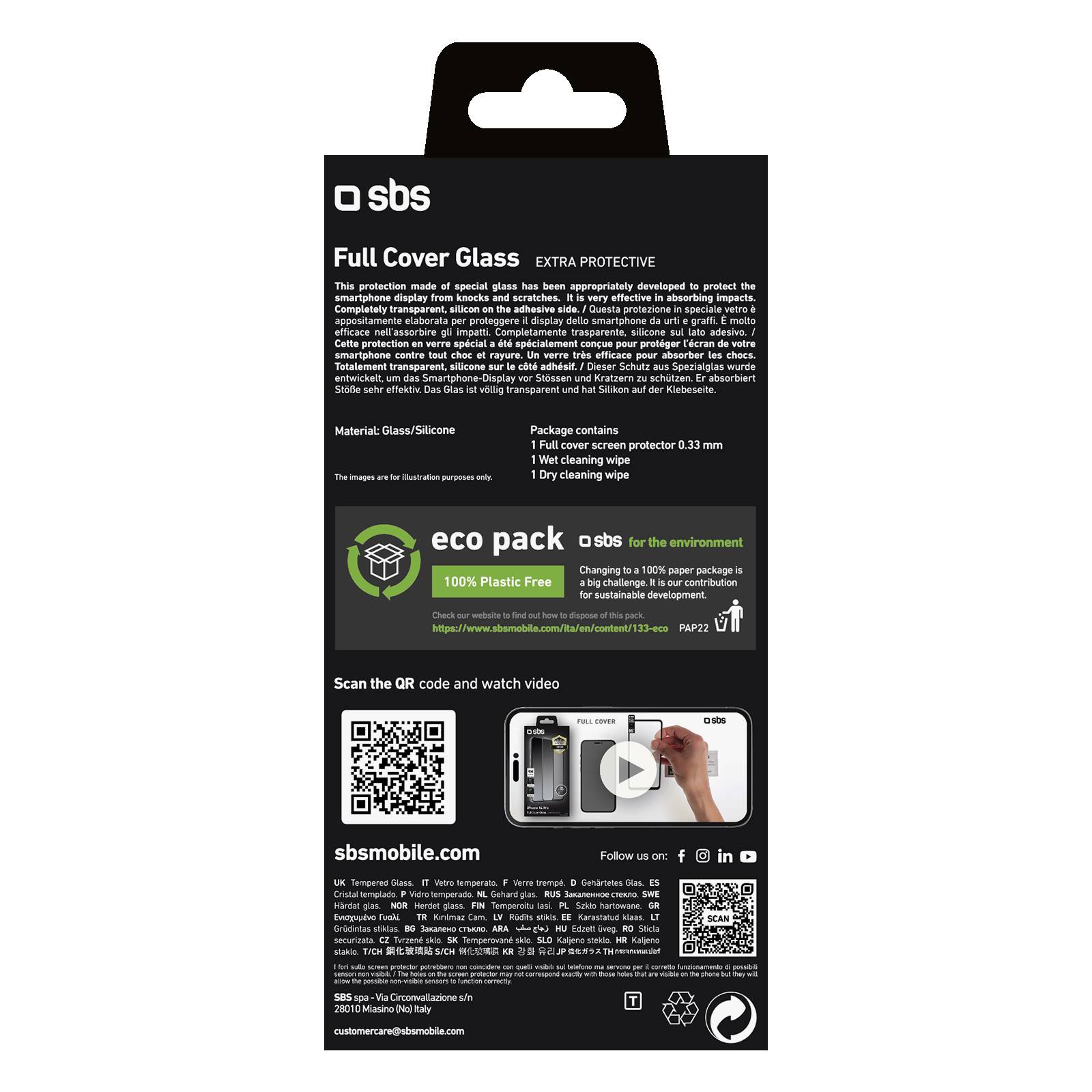 SBS TESCRFCIP1461P, Apple, iPhone 14 Pro, Tropfsicher, Staubresistent, Kratzresistent, Schwarz, Transparent, 1 Stück(e)