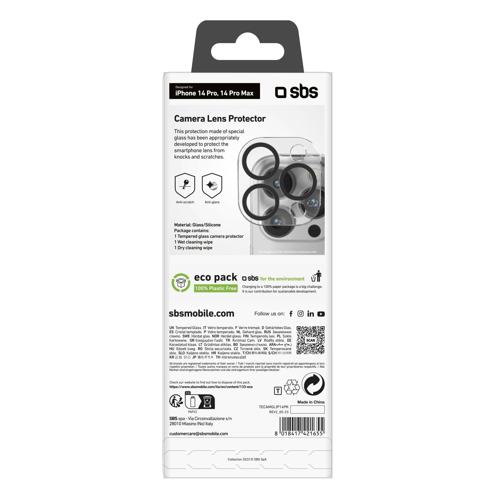 SBS Kameralinsenschutz für iPhone 14 Pro/14 Pro Max schwarz - Schwarz