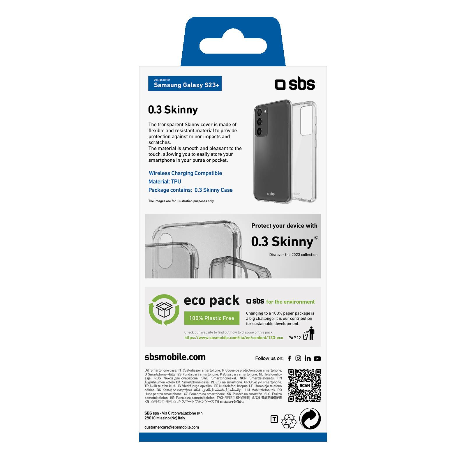 SBS Skinny Cover Galaxy S23+ transp. - 6,6"