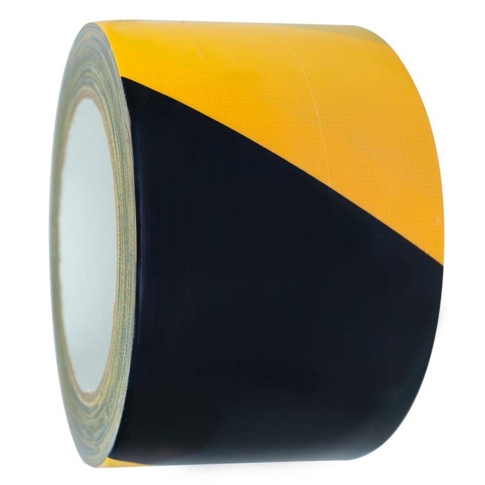 K.57 Warnmarkierungsband, rechtsweisend, gelb/schwarz, Gewebefolie, 75mm, 25m/Rolle